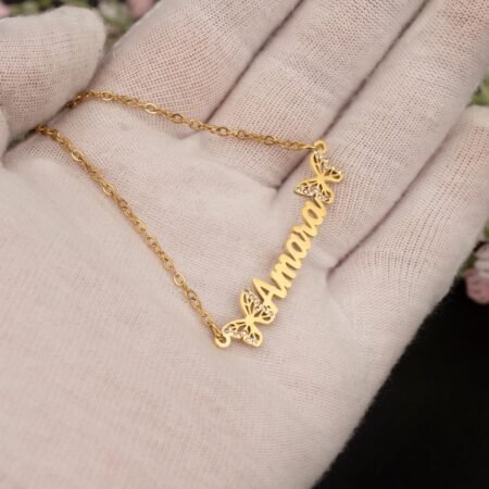 custom Butterfly Name Necklacedainty
