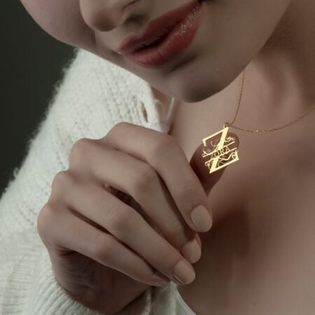 Gold Heart Name Necklace