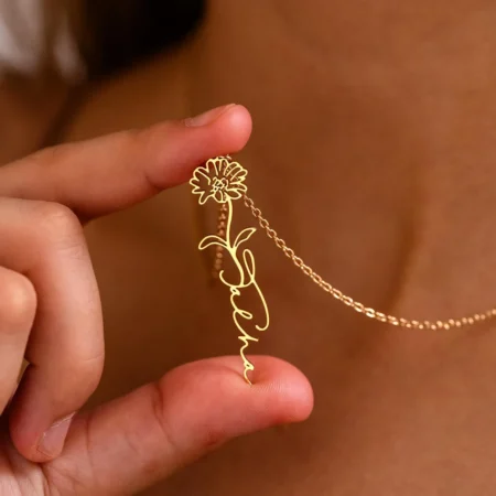 Flower Name Necklace