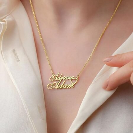 Elegant Dual Script – Couple Names Pendant