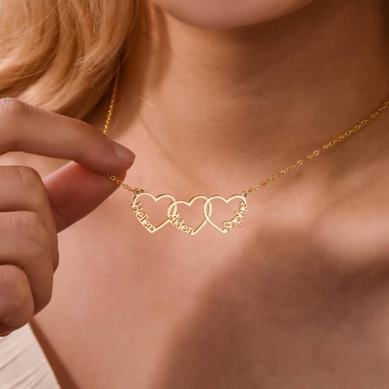 Multiple Heart Necklace  Personalized