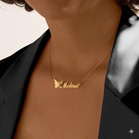 Personalized Butterfly Name Necklace
