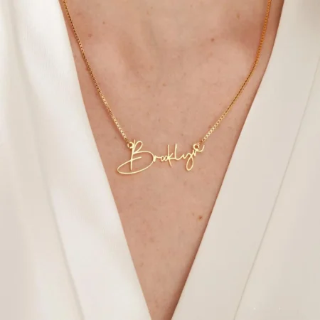 Personalized Gold Name Necklace, Box Chain