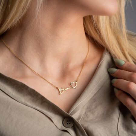 Personalized Name Necklace with Heart Necklace